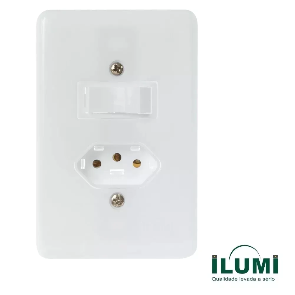 Interruptor c/placa 1ts+tom. 2p+t 20a 250v br. (20201) (stylu