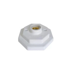 (Opl) plafon de porcelana e-27 octagonal branco (3301)