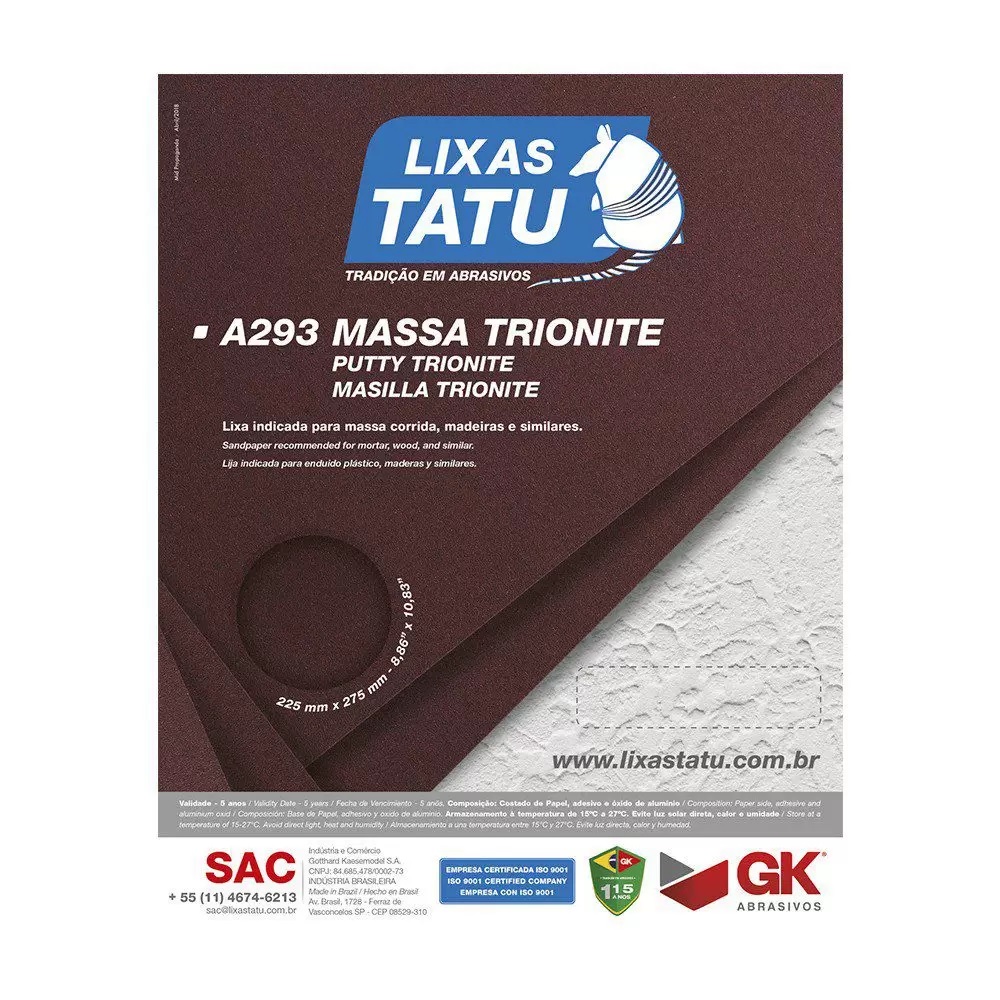 (Tatu) lixa massa a293 - 120 (pct 50fl) - Fritz Distribuidora