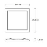 Plafon led emb. quad.24w 4100k 1.080 lm biv. 29,2cm pt