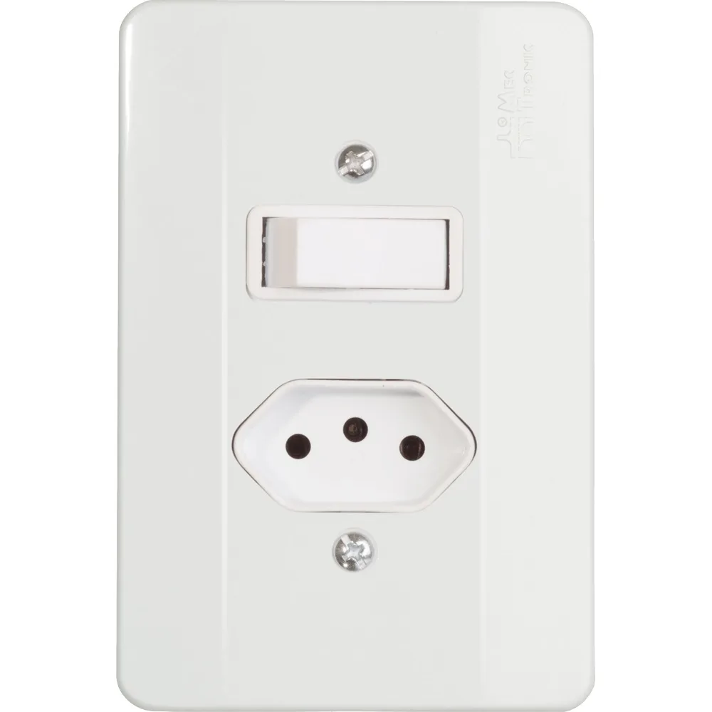 Interruptor c/placa 1tp+tom. 2p+t 20a 250v br. (39212) (milen