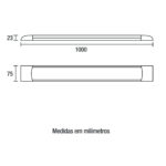 Luminária Slim Led 36W 2800 Lumens Biv. 6500K 1200X75 Pt (81916001) (Blumenau)