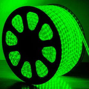 (Ftz) mang. luminosa 2f. 13 mm 36led verde 220v 100mt (v1336g)