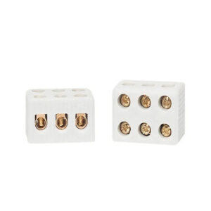 (Decorlux) conector porcelana tripolar 06mm 30A (cp0633)