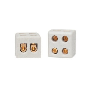 (Decorlux) conector porcelana bipolar 10mm 50A (cp1023)