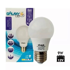 Lâmpada led bulbo 09w 12v 6500k (1241) (Galaxy)