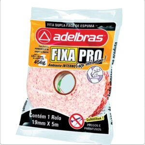 Fita dupla face esp. fixa pro 19mmx05mts (flow-pack) Adelbras