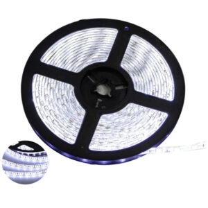 Fita led ip65 5050 060leds 5,0w c/5m 12v 6500k c/fonte biv.