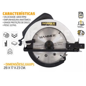 Serra circular p/madeira 7.1/4 1100w - 220v (Hammer)