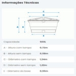 Caixa d agua politileno       500 l (fortlev)