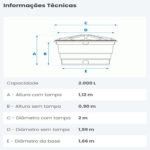 Caixa d agua politileno   2.000 l (fortlev)