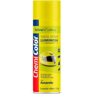 Tinta spray 400 ml 250gr fundo luminosa amarelo (chemicolor)