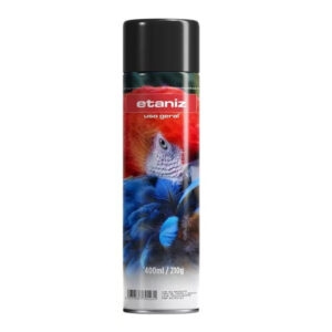 Tinta spray 400 ml 210gr preto semi brilho (etaniz)