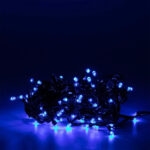 (Natal)Cordão fio verde 100 leds azul fixa tom. m/f 10mt 220v