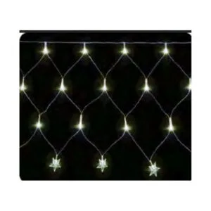 (Natal)cortina 120 leds br. quente c/estrela na ponta 8f 4,0mt