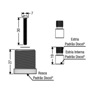 Prolongador latão 20mm base docol (50023) (censi)