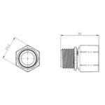 Prolongador 20mm 1/2 c/ adapt. 3/4 (2800) (Herc)