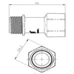 Prolongador 40mm 1/2 c/ adapt. 3/4 (2801) (Herc)