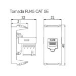 Módulo s/ placa tomada rj45 cat5E 10a 250v br (13799536) (Refinatto) (Weg)