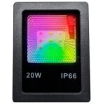 Refletor super led pt 20w rgb c/controle 1600lm Aaa Top