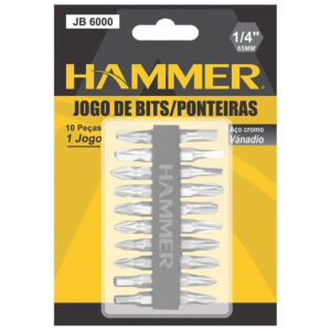 Jogo de bits / ponteiras - 65mm/ponta dupla variados Hammer