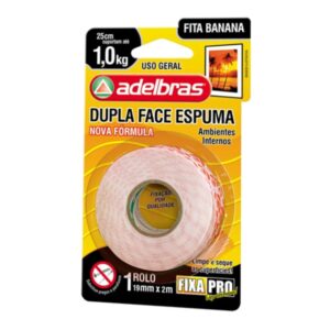 Fita dupla face espuma fixa pro 19mmx02mts (blist) (adelbras)