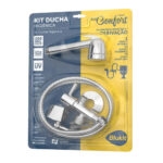 Kit ducha luxo c/ crivo c/ reg. 1/4 volta abs cr flex. Inox Blukit