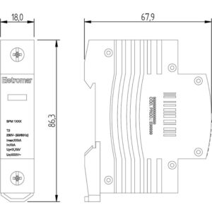 Dispositivo prot. surto biv. 30ka classe II DPS1 (E89867) (Eletromar)