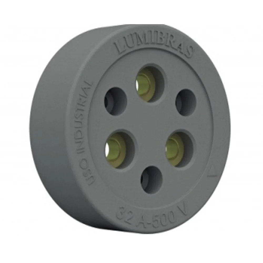 Tomada nylon c/ fibra 3x32a (033.1) (Lumibras)