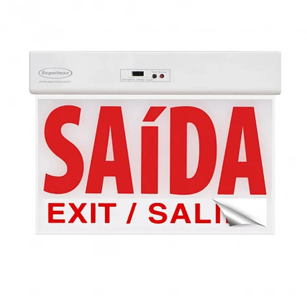 Placa aut.saida led d/f vermelha c/selet. 240x180x21 c/adesiv