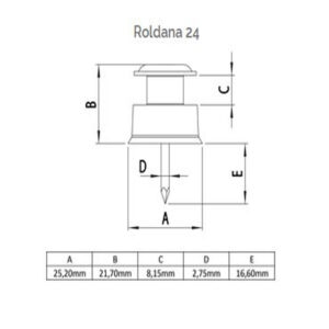 Roldana pvc 24×24 c/prego c/500p cz (ribeiro fabril)