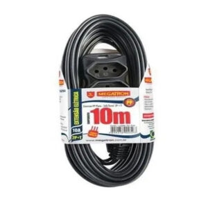 Extensão 3p pp 3×0,75 10,00mt c/3tom. pt. (Megatron)