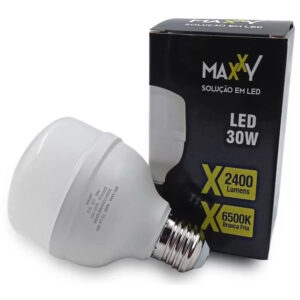 Lâmpada led super bulbo   30w e-27 6500k biv. (max-0306)