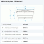 Caixa d agua politileno   5.000 l (fortlev)