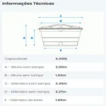 Caixa d agua politileno   5.000 l (fortlev)