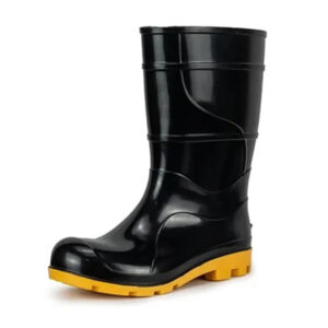 Bota pvc pt/am s/ forro 26cm cano médio tam 39 ca:32180 (Crival)