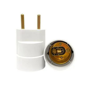 (Decorlux) soq. pvc e-27 c/adaptador branco plug 2p (mt2073)