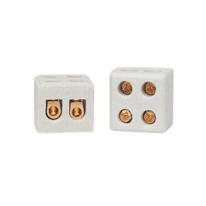 (Decorlux) conector porcelana bipolar 06mm 30A (cp0623)