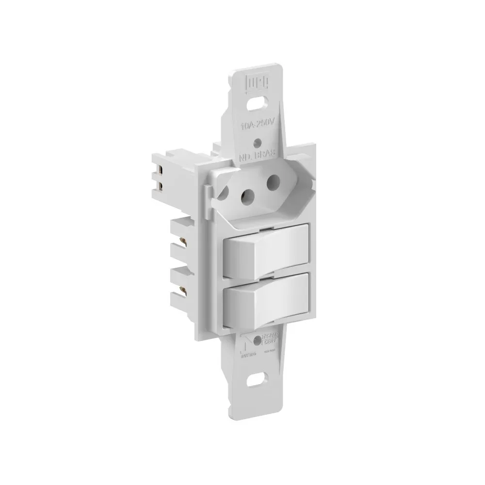 Interrup p/condulete 2ts+tomada 2p+t 10a s/placa branca (Weg)