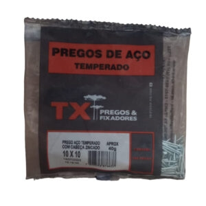 (Trefix) Pacote prego aço niquelado c/cabeça 10×10 (c/100p)