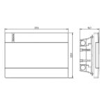 Centro distr. p/12 disj. embutir pvc c/ tampa branca (Vision) (VD12P) (Eletromar)
