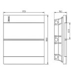 Centro distr. p/24 disj. embutir pvc c/ tampa transp. (Vision) (VD24T) (Eletromar)