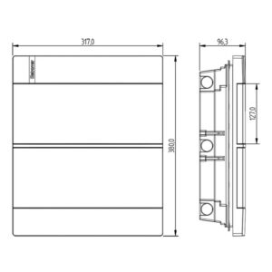 Centro distr. p/ 24 disj. sobrepor pvc c/ tampa transp. (Vision) (VR24T) (Eletromar)