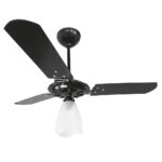 Ventilador teto Yrist 3 pás pt 127v 150w motor grande (106) (Ventex)