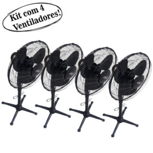 4 Ventiladores coluna 40cm preto 127v/50w turbo 3p Mundial