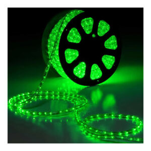 (Natal)mang. luminosa 2f. 12 mm 30led verde 220v 100mt