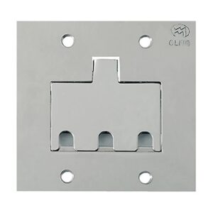 Piso placa leve 4x4 inox alto brilho p/3 rj45 (pll89) (olivo)