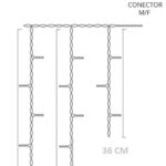 Cascata 400 LEDs Branco 8 funções tomada M/F 10mts 127v