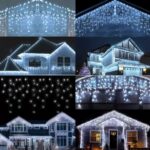 Cascata 400 LEDs Branco 8 funções tomada M/F 10mts 127v