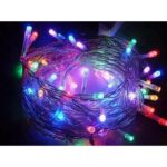 (Natal)Pisca 8f fio transp. 100 leds colorido 10mt 220v 85100